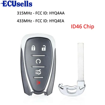 

5 Button Smart Remote Key Fob for Chevrolet Camaro Equinox Cruze Malibu Spark 315MHz or 433MHz ID46 HYQ4AA / HYQ4EA