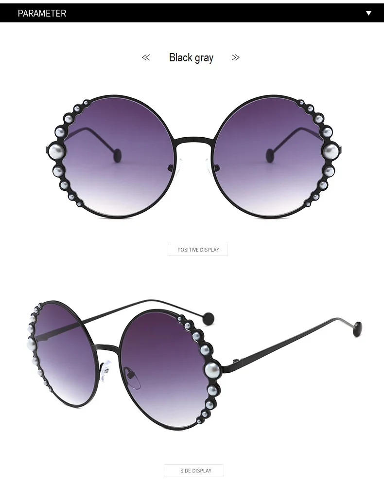 Новые солнцезащитные очки с жемчугом женские модные роскошные круглые солнцезащитный крем Gafas Оттенки для женщин Ladys старинные крупные солнцезащитные очки okulary