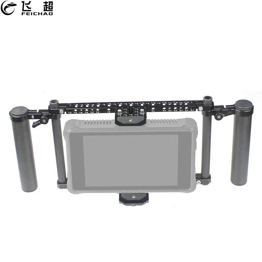 Feichao 7 "Monitor Cage Rig Staffa Di Supporto Per Formaggio Impugnatura Doppia Regolabile In Fibra Di Carbonio Per Atomos Ninja Inferno/ Ikan Hh7