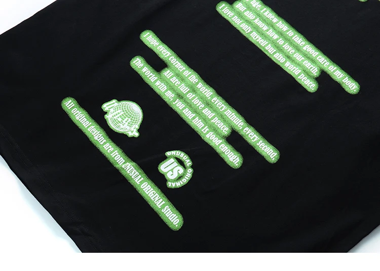 Уличная Мужская футболка в стиле хип-хоп большого размера, зеленые жуткие скелетные майки с коротким рукавом, хлопковая свободная футболка, черные футболки Харадзюку