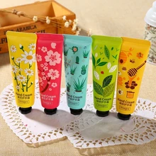  5Pcs/lot images Plant Extract Fragrance Moisturizing Nourishing Hand Cream Suit Anti drying Anti Wrinkle Hand Care Lotion 30g 