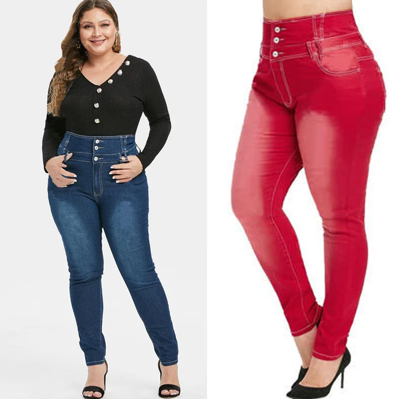 

1X large women's pants fashionable high waist elastic jeans Leggings women's jeans good quality jeans wholesale wholesale jeans