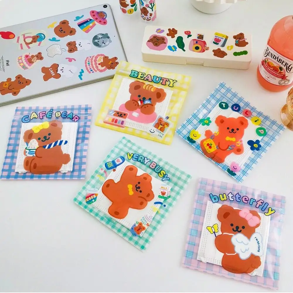 Storage-Bag Food-Closure Household Bear Korean Cute Cartoon Coin Fashion DIY 10pcs Pockets
