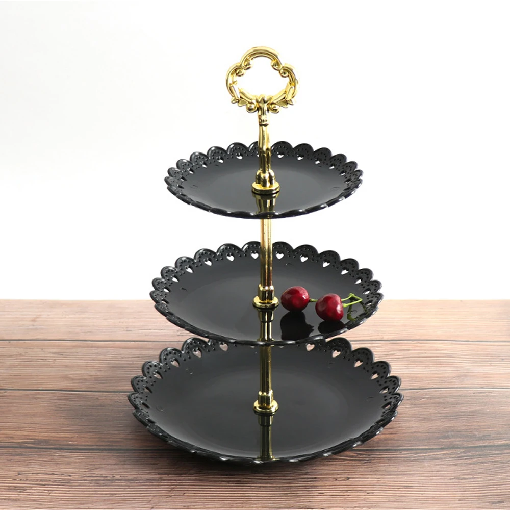 3-Tier Plastic Cupcake Stand Dessert Plates Strong and Steady hand-made Clear Tiered Cake Stand Wedding Cupcake Tower