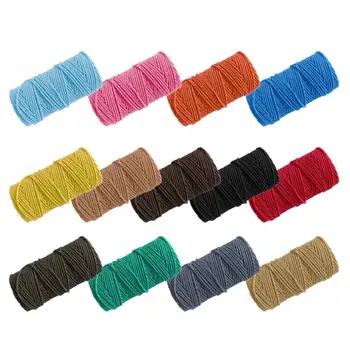

3mm Waxed Cotton Cord Beading Rattail Braided Thread Colored DIY String Rope E65D