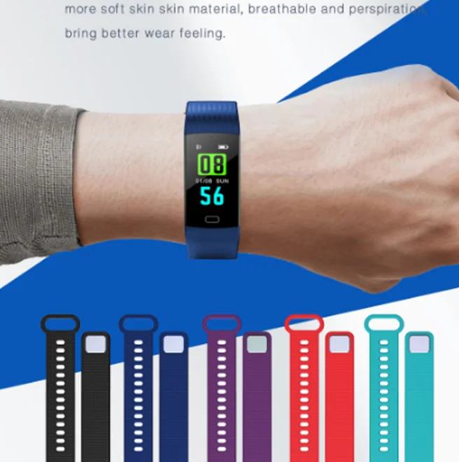 Y5 Смарт-часы монитор сердечного ритма фитнес-трекер Smartwatch цветной экран кровяное давление Pedomater PK Mi Band 3 Y5