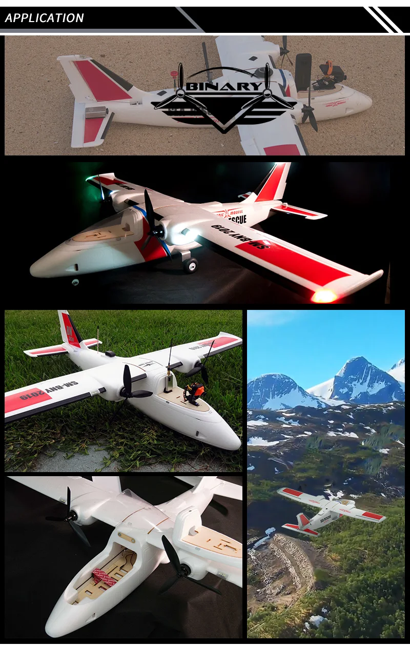 SonicModell бинарный RC FPV Самолет Твин мотор БПЛА Дрон комплект размах крыльев 47,24 дюймов/1200 мм