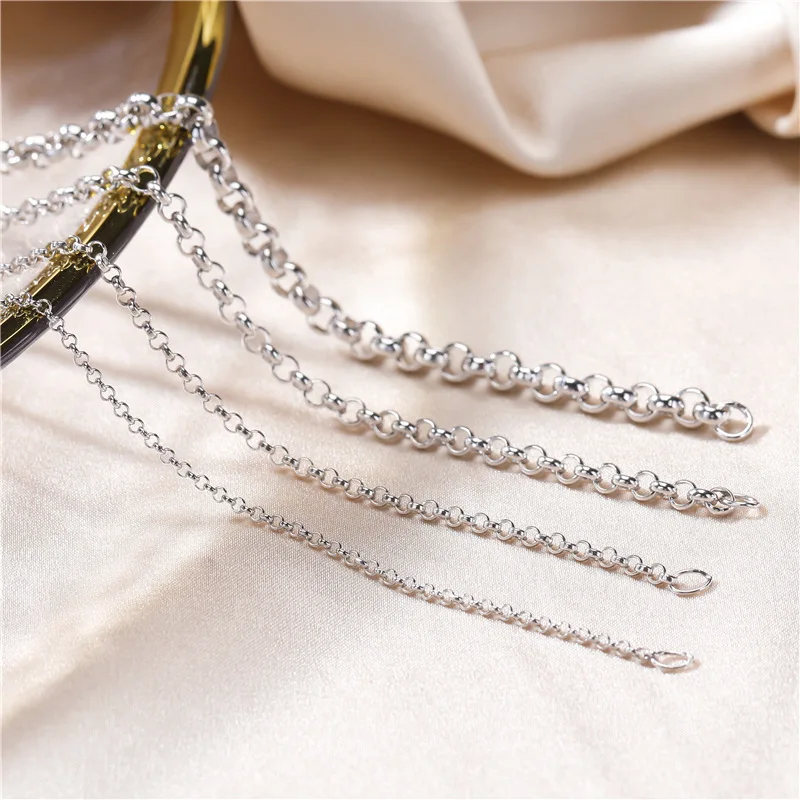 Miqiao 925 Sterling Silver O Chain Long 40 45 50 55 60 65 70 80cm