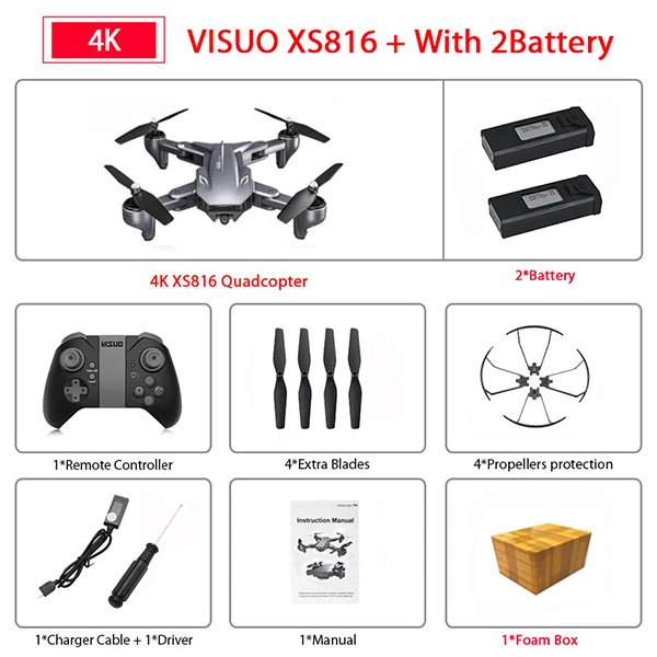 micro rc helicopter Visuo XS816 RC Drone with 50 Times Zoom WiFi FPV 4K /720P Dual Camera Optical Flow Quadcopter Foldable Selfie Dron VS SG106 E58 RC Helicopters cheap RC Helicopters