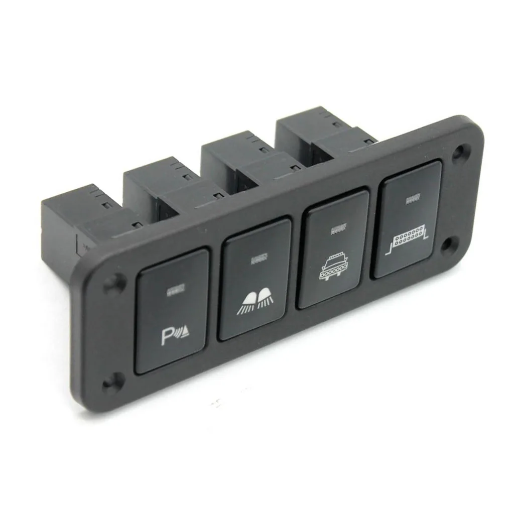 Auto Car 4 Gang White LED Rocker Toggle Light Switches Panel