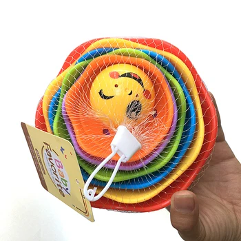 

6Pcs Cute Animal Baby Stacking Cup Rainbow Color Stack Early Educational Intelligence Toy Children Birthday Christmas Kids Gift