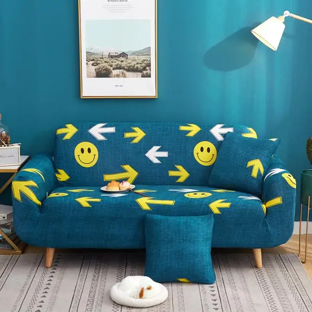 Slipcovers диван-чехол для гостиной все включено Водонепроницаемая эластичная Подушка Диван-чехол один/два/три/четыре места - Цвет: Синий