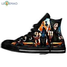 Уличная прогулочная обувь с черепом и покером для мужчин; Новинка; спортивная парусиновая обувь; удобные студенческие кроссовки на шнуровке