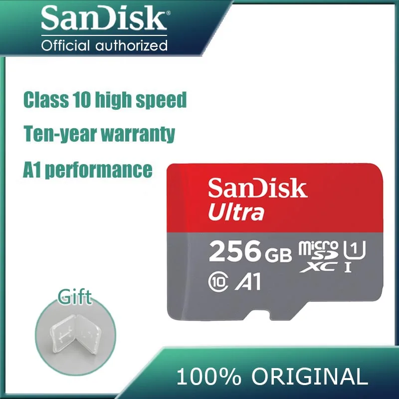 Карта памяти SanDisk Uitra, 256 ГБ, Micro SD, 16 ГБ, 32 ГБ, 64 ГБ, 128 ГБ, MicroSD, класс 10, 200 ГБ, TF карта, cartao de memoria, 400 гб - Емкость: 256GB