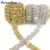 Moripama 1 Yard Cross-Shape AB Color Crystal Rhinestone Trim Metal Chain Ribbon For Dress, Bag, Shoes (Gold AB)