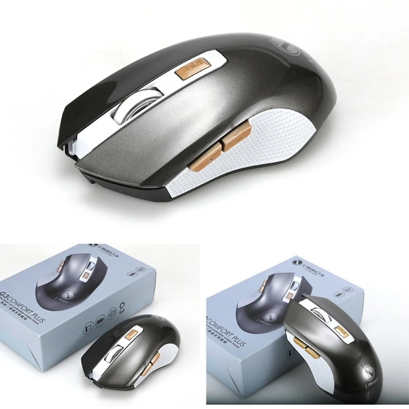 USB игровая беспроводная мышь 2,4 ГГц мини 6 клавиш Профессиональный Компьютер эргономичная мышь ПК геймер мыши для настольного компьютера ноутбука - Цвет: Серый