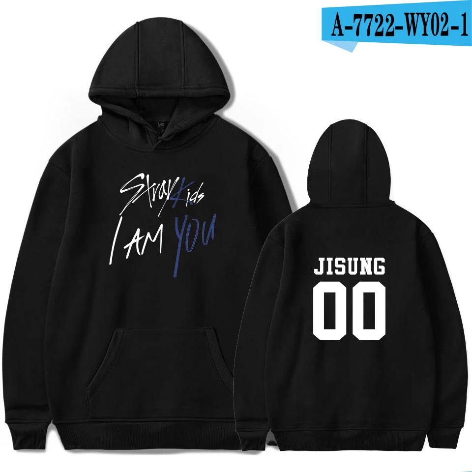 Новое поступление, детские толстовки с капюшоном I Am You Idol, унисекс, модная теплая толстовка с капюшоном в стиле хип-хоп - Цвет: black