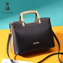 FOXER, Брендовые женские роскошные кожаные сумки на плечо, женские сумки, стильные сумки-мессенджеры, большая вместительность, женские шикарные сумки