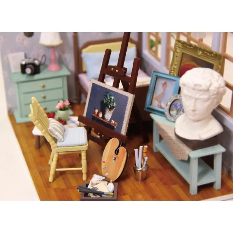 Креативный DIY 3D Деревянный Миниатюрный Кукольный Дом Музыка ручной работы светодиодный модель хижины сборные игрушки Детские подарки на день рождения С Пылезащитным покрытием