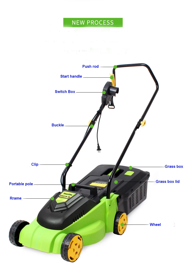High quality 1600W Home Electric Lawn Mower Touching Lawn Mowers Push-type Lawn Mower 230V-240V / 50Hz 330mm 3300r/min Hot Sale 6