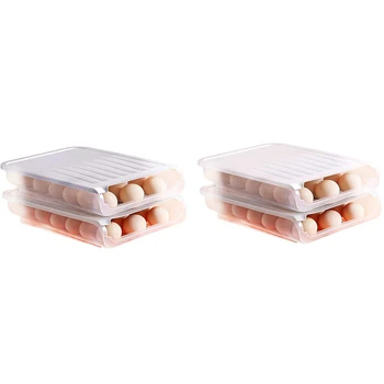 

2PCS Auto Scrolling Egg Storage Holder, Eggs Storage Rack Refrigerate Food Savers Eggs Plastic Space Saver