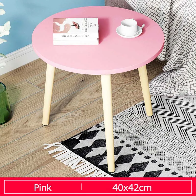 E5097-B-Pink Простой Маленький журнальный столик креативный Круглый Чайный Столик для гостиной современный милый столик для домашней мебели - Цвет: E5097-B-Pink