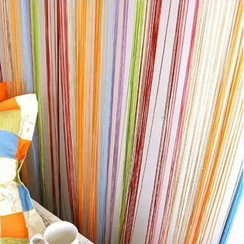

Newly Rainbow Color Line Curtain Indoor upscale Decor Room Divider Strip Tassel Line String Curtains Blinds for Living Room