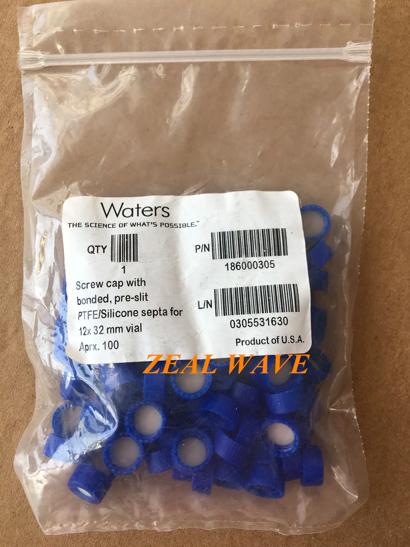 

For 186000305 Waters Original 2ml Sample Bottle Cap Pre-Cut Preslit Screw Cap Gasket