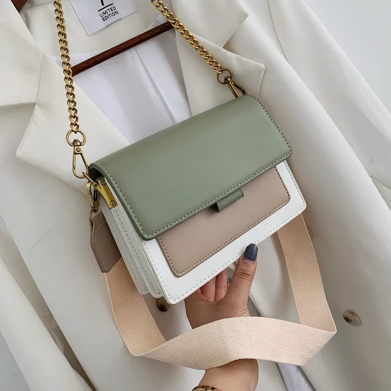 

Purple Chain Bag Woman 2019 Single Shoulder Messenger Texture Small Square