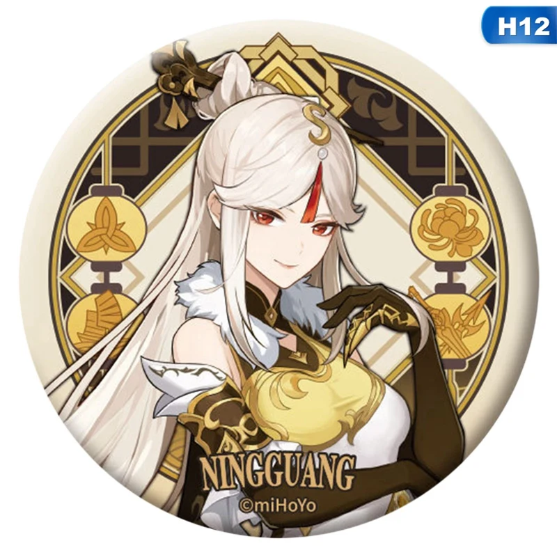 Free Shipping 58mm Online Game Genshin Impact Brooch Pin Cosplay Badge Accessories For Clothes Backpack Decoration gift