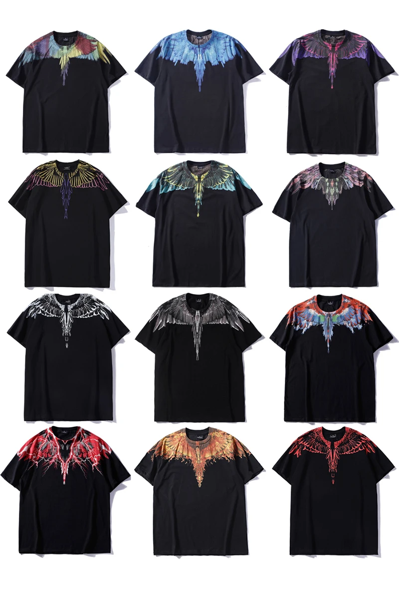 

Latest version Marcelo Burlon Wings Men T-shirt Harajuku Loose Hip-Hop Print T-Shirt Men's Women's Marcelo Burlon Cotton T-Shirt