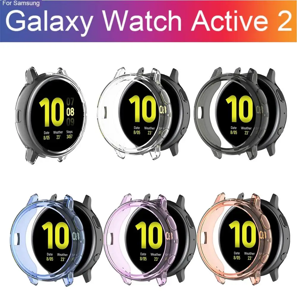Для samsung Galaxy Watch Active 2 44 мм 40 мм мягкий ТПУ чехол-накладка Active2 Силиконовый противоударный защитный чехол рамка