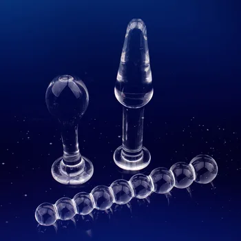 Erotic Pyrex Glass Dildo Anal Bead Butt Plug For Fetish Bdsm Bondage Couples Flirting Adults Games Sex Toys For Women Men Gay 2