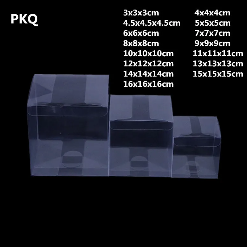 

30pcs Square Plastic Clear Packaging Boxes Small/Large Transparent Gift Box Plastic PVC Display Box For Candy/Crafts/toys