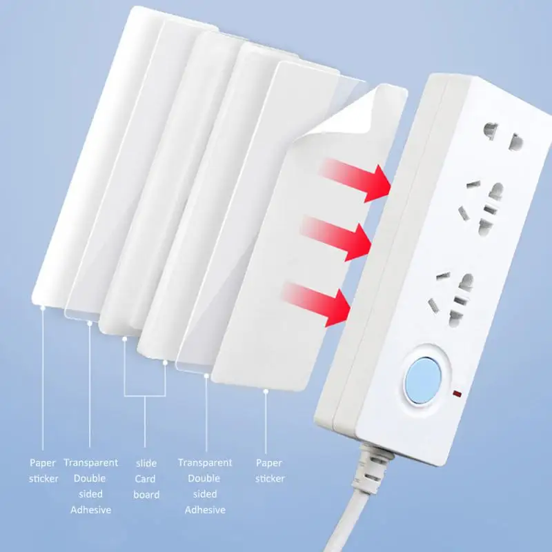 Seamless Punch-free Magic Plug Strip Fix Sticker Holder Power Strip Sticky Rack 