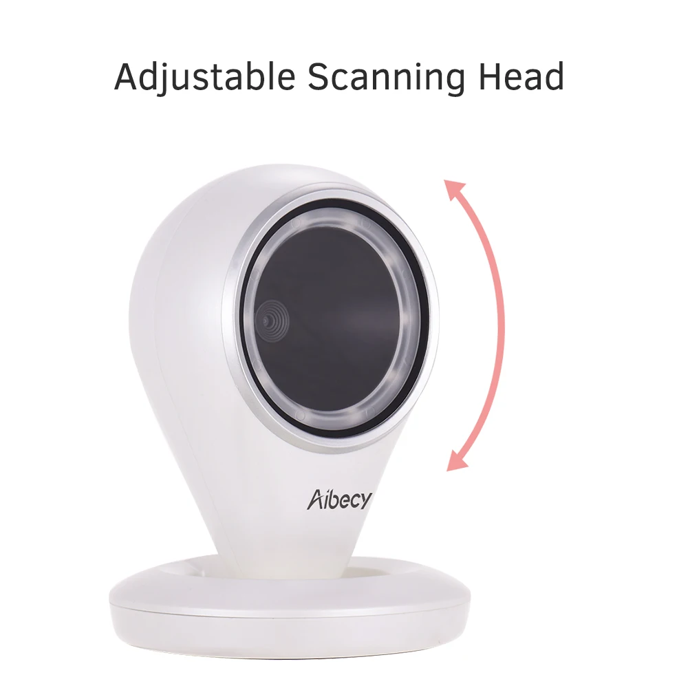 Aibecy Hands-free USB проводной 1D 2D QR сканер баркодера Настольный многонаправленный считыватель штрих-кодов платформа Регулируемая сканирующая головка