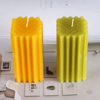 

2pcs/set Square Cylinder Shaped Plastic Scented Candle Mold Soap Mould Making M0XD