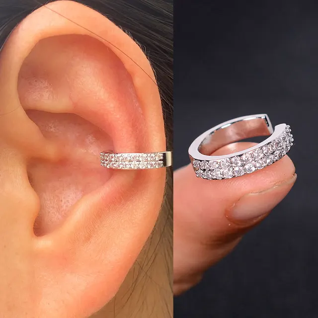 85971-9f4d57.jpg Boucles d'oreilles à Clip pour femmes et filles, 1 pièce, géométrie creuse arc-en-ciel, CZ, manchette, grimpeur, Cartilage, os, faux boucle d'oreille, Non Piercing