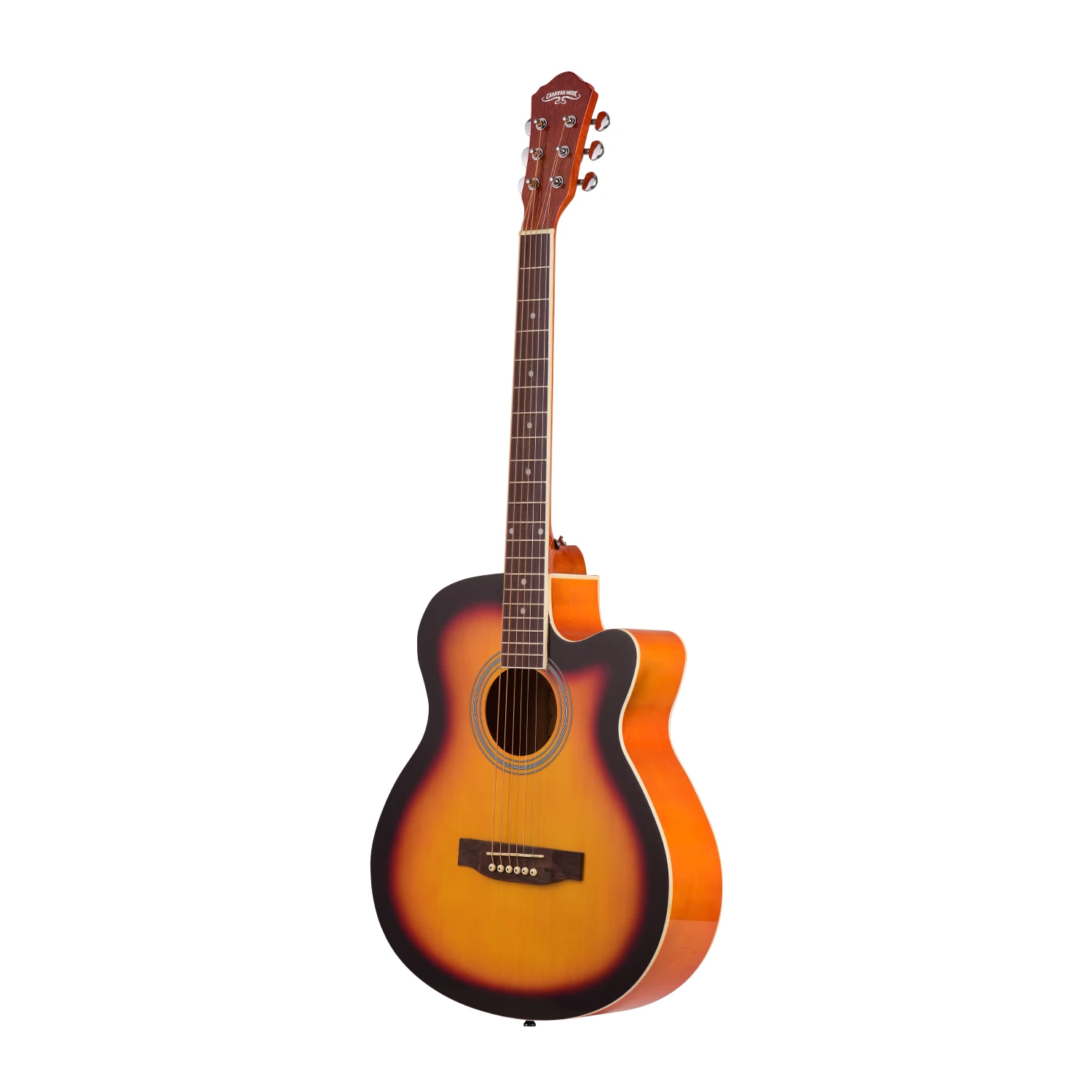 40 дюймов Cutaway акустическая народная гитара 6 струн Липа с ремешком Gig Bag Capo медиаторы натуральный/солнце черный/синий/черный цвета
