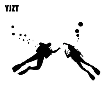 

YJZT 12CM*18.1CM Fashion Car Motorcycle Scratch Scratch Sticker Diver Vinyl Decal Black/Silver C30-0562