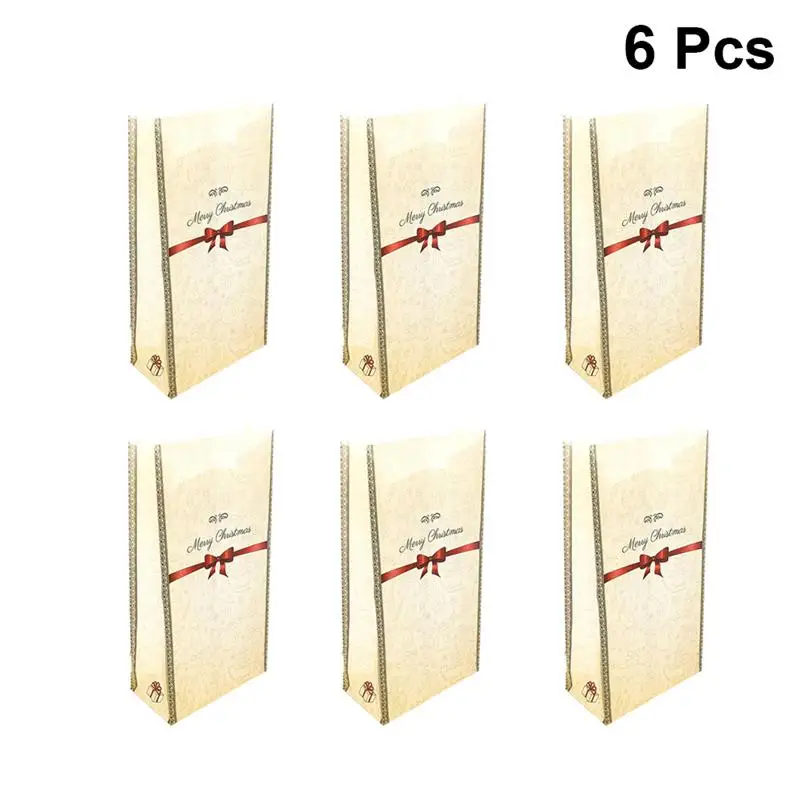 6pcs Unique Christmas Candy Bag Gift Bags Creative Gift Pouch Food Biscuits Bag Souvenir Bags For Party Festival