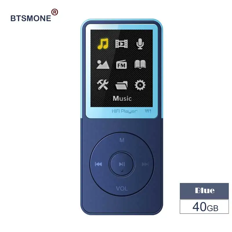 

BTSMONE W1 New Version MP3 Player Built-in 40G and Speakers can play 80H Lossless portable walkman with Radio /FM/ Recording