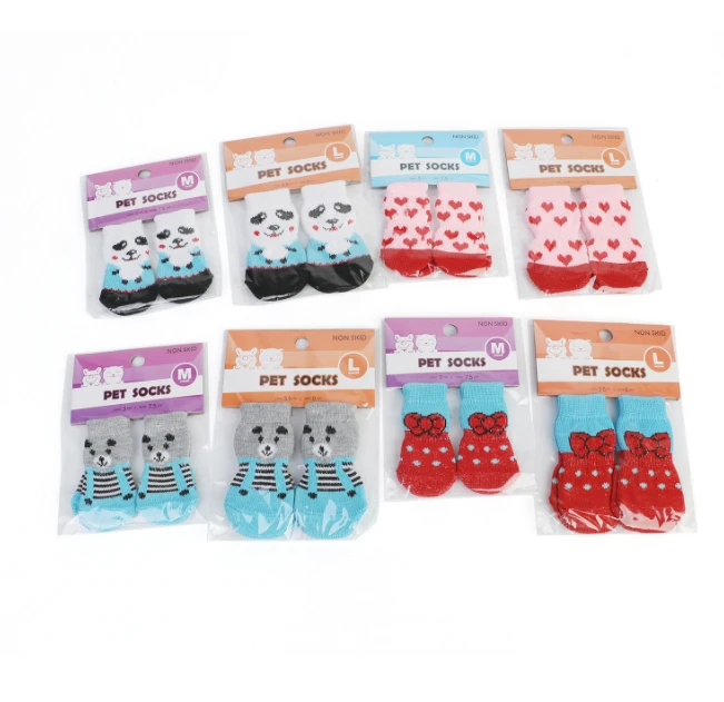 

Winter Pet Dog Shoes Anti-Slip Knit Socks Small Dogs Cat Shoes Chihuahua Thick Warm Paw Protector Dog Socks Booties Accessories