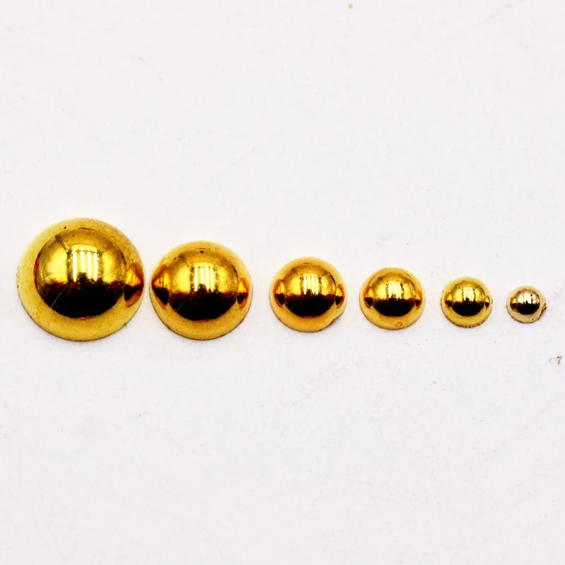 3/4/5/6/8/10mm Golden Half Round Flatback Resin ABS Pearl Beads Garment Scrapbook Beads DIY Jewelry Making Nail Art Phone Decor