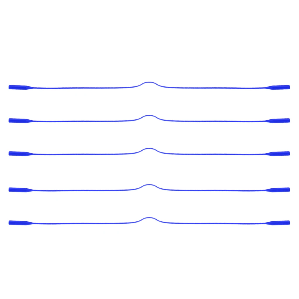5 шт. Мягкие силиконовые спортивные очки для путешествий на открытом воздухе, ремешок для очков, держатель для солнцезащитных очков, фиксатор для очков, шнур для шеи, кружевные струны - Цвет: Синий