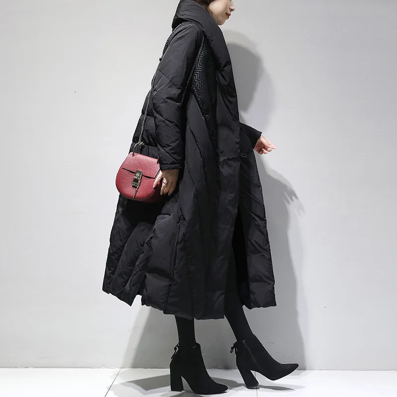 Down Jackets Maɺm Long Fund Overknee Even Hat Bai Yarong Loose Coat Will Code Suit-dress | Женская одежда
