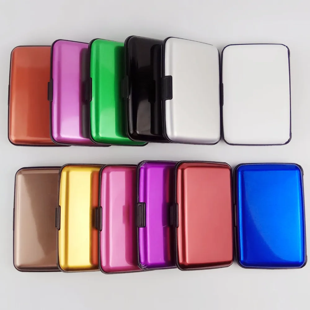 

New Metal Colored Card Pocket Case Waterproof Business ID Credit Cards Wallet Holder for Men and Women