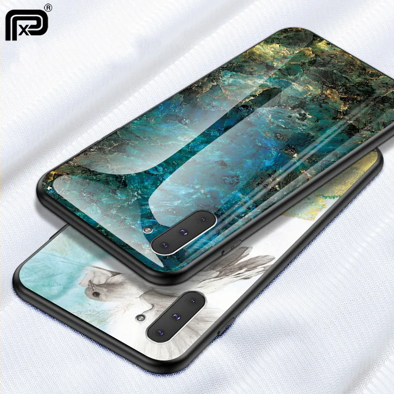 Чехол из мраморного стекла для samsung Galaxy Note 10 Plus 5G чехол телефона TPU силиконовая