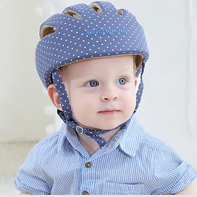 Детская шапка для мальчиков и девочек, 1 шт., защита от столкновений, детские зимние аксессуары для новорожденных, шапка - Цвет: Blue dot-TI505M