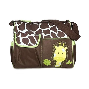 

Cute Giraffe Pattern Multi-function Large Capacity Baby Diaper Changing Pad Travel Mummy Bag Tote Handbag (Green)